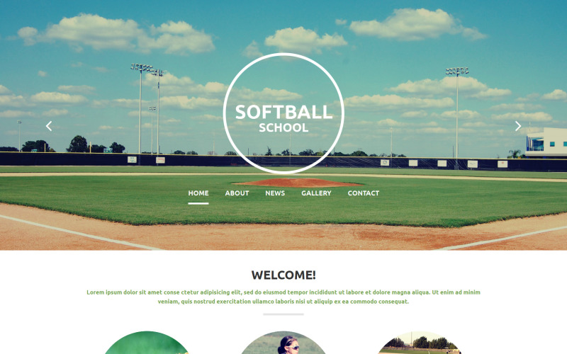 Szablon strony internetowej szkoły softball