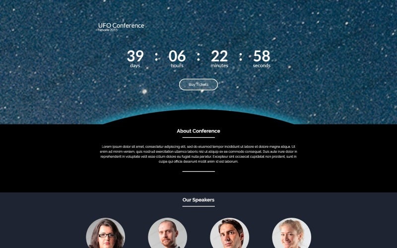 UFO Responsive Landing Page Template