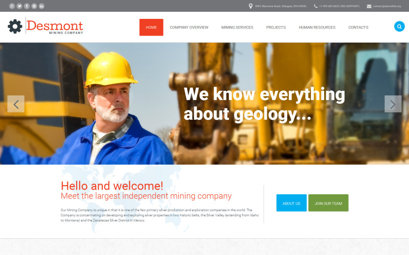 Website sjabloon voor mijnbouwbedrijf