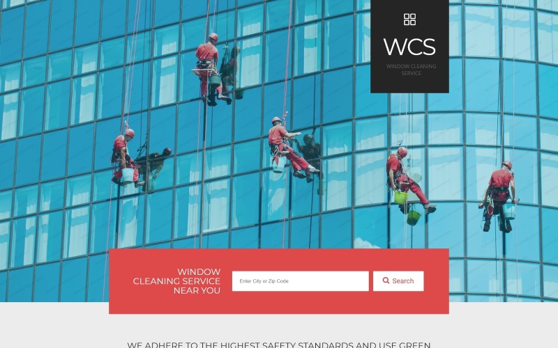 Window Cleaning Responsive Landing Page Template
