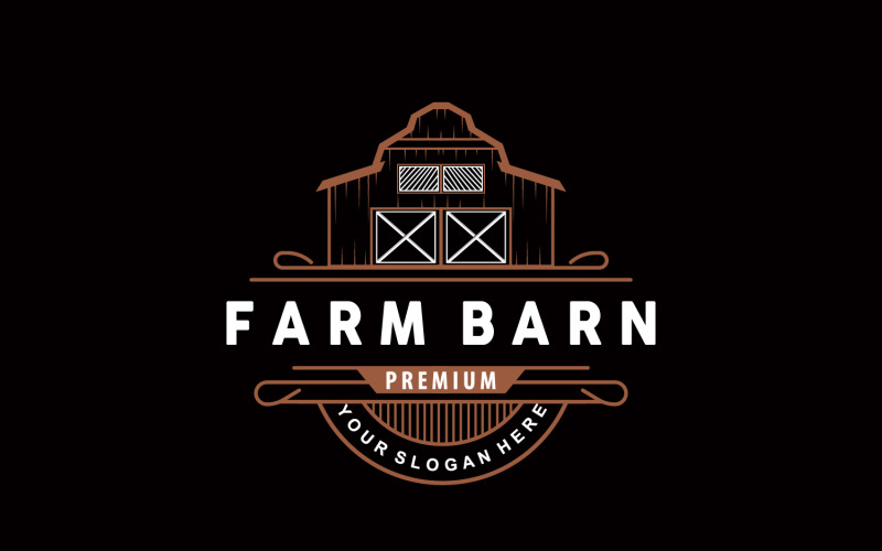 Logo Barn Farm Design rustico minimalista V4