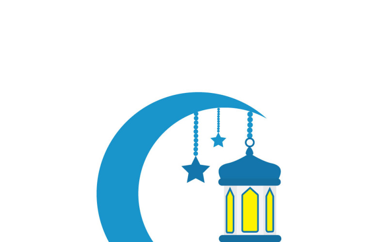 Ramadan Kareem Hold és lámpák vektoros illusztráció