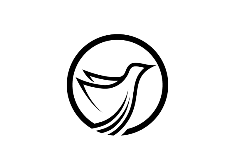 Modèle de conception de logo Bird Line
