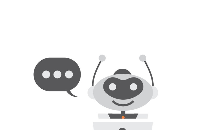 Icona moderna del robot chatbot per il servizio di supporto AI | Illustrazione vettoriale di design piatto