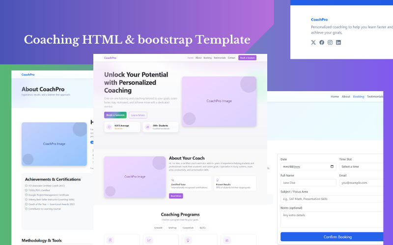 CoachPro – Шаблон сайту для коучингу на Bootstrap 5