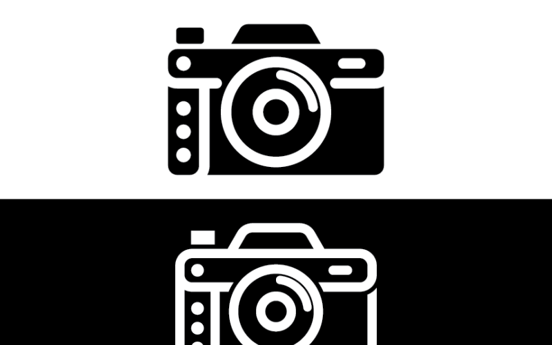 Conception de logo d'appareil photo au trait