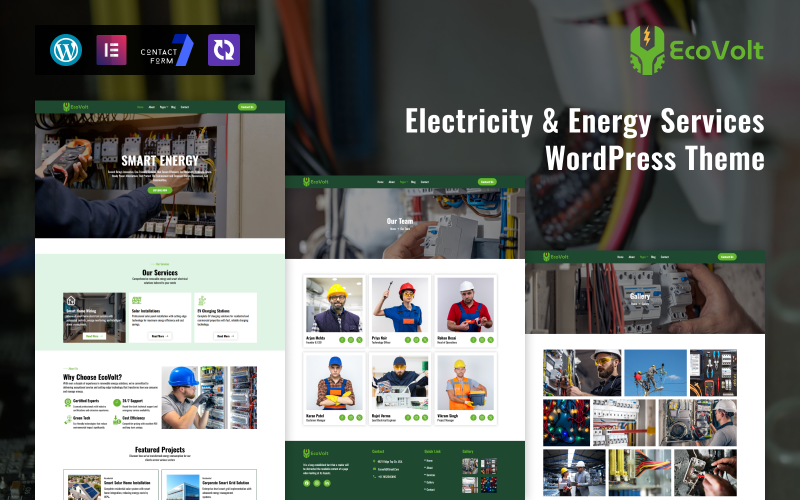 EcoVolt – Motyw WordPress dla branży elektrycznej i usług energetycznych