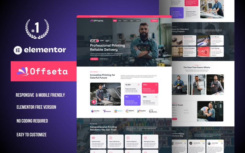 Offseta – 印刷服务公司 Elementor 模板套件