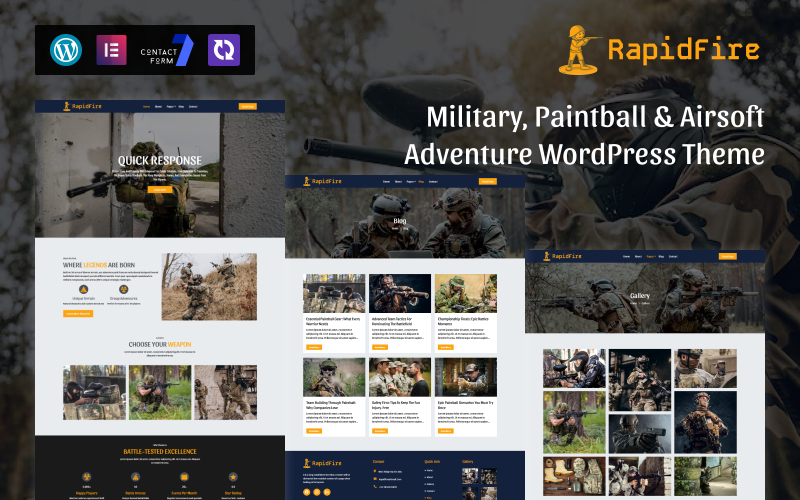RapidFire – WordPress šablona pro armádu, paintball a airsoftové dobrodružství