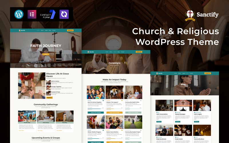 Sanctify – Egyházi és vallási WordPress téma