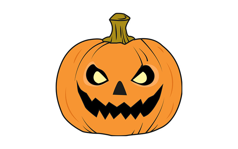 Ilustração vetorial plana de abóbora de Halloween