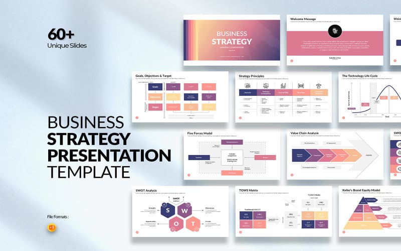 Modello di presentazione PowerPoint per strategia aziendale