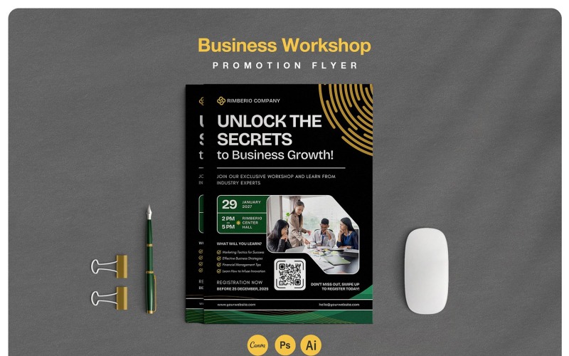 Volantino del workshop aziendale professionale