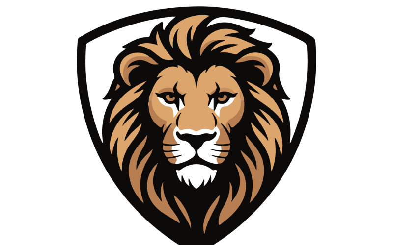 En logotypdesign för lejonansikte
