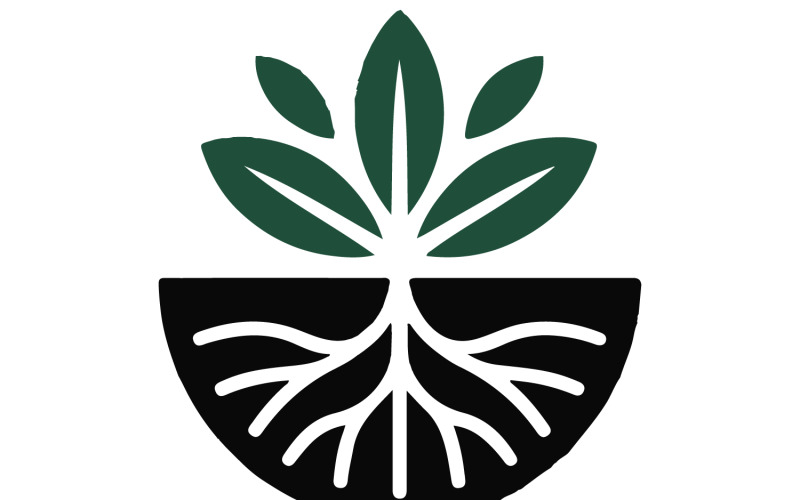 En minimalistisk logotypdesign med växter