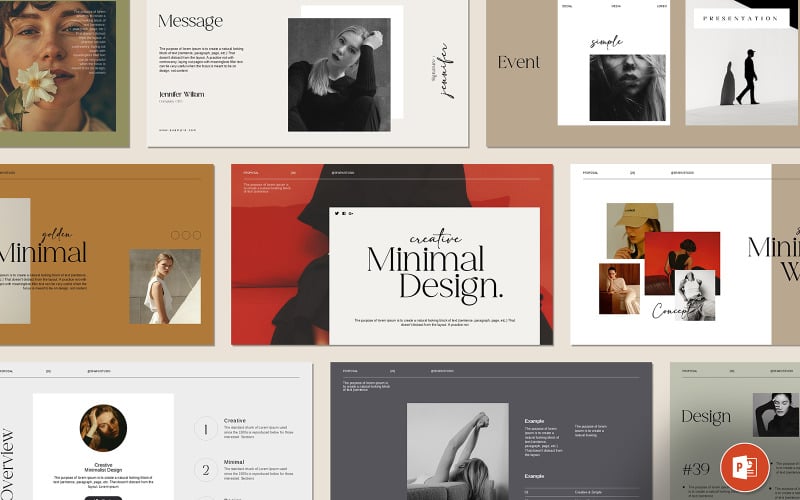 Modello di presentazione PowerPoint minimalista e creativo