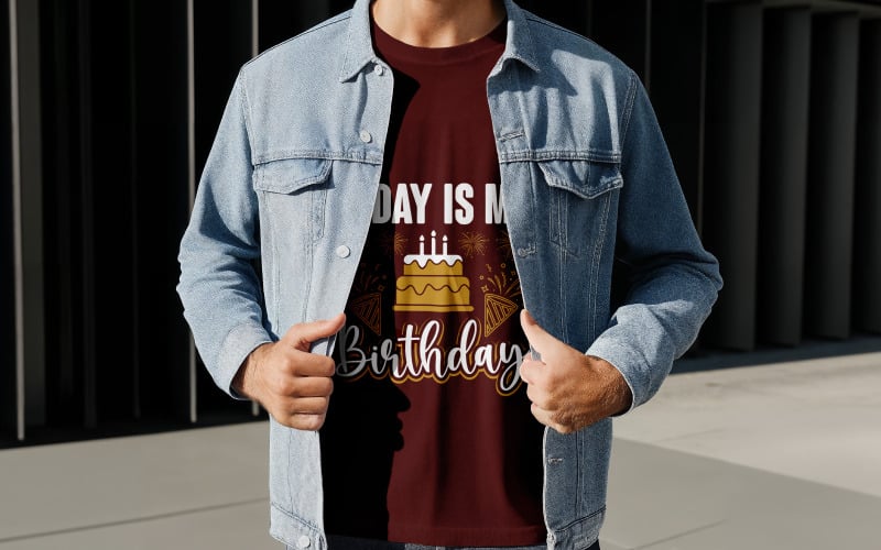 Vandaag is mijn verjaardag T-shirtontwerp digitale download