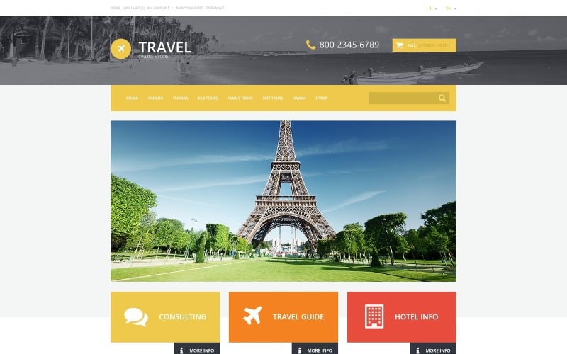 Адаптивний шаблон OpenCart туристичного агентства