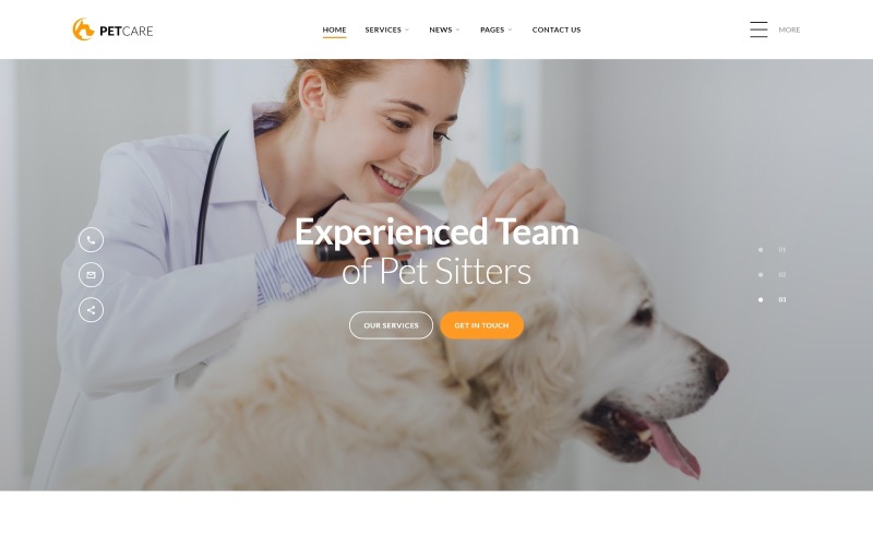 宠物护理-兽医宠物护理清洁HTML网站模板