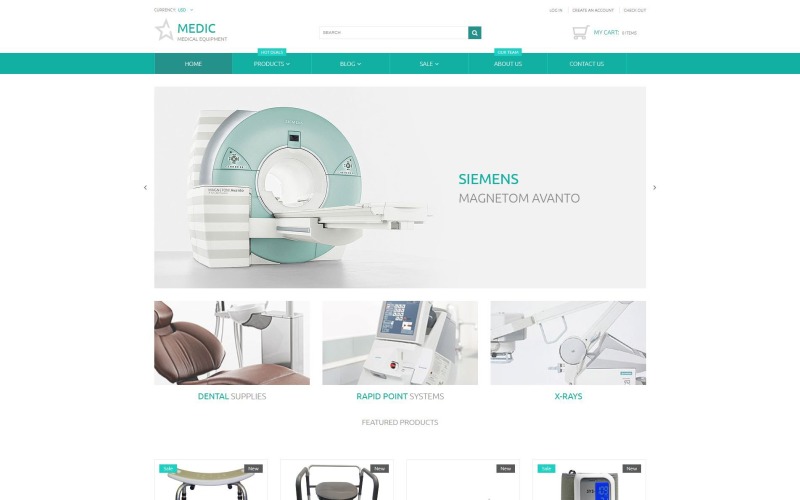 Clean Medical Equipment Responsive Shopify -tema