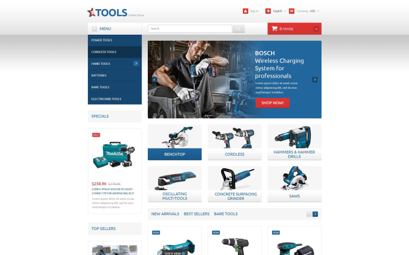 Nástroje a vybavení PrestaShop Theme