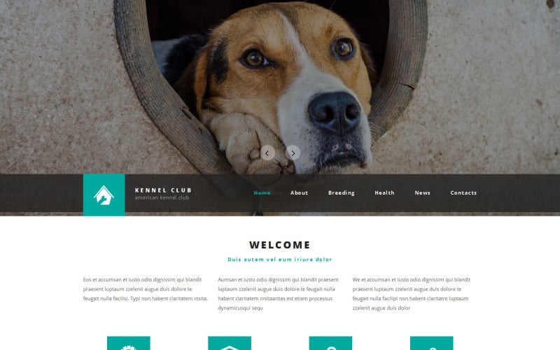 Plantilla web para sitio web de club canino