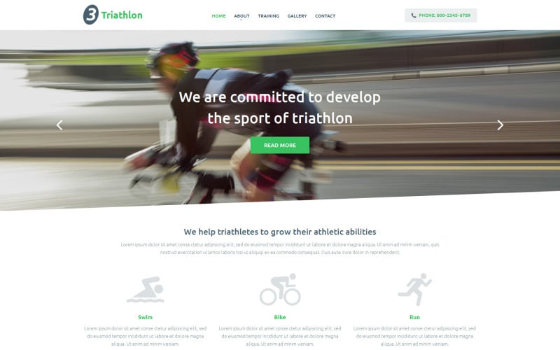 Triathlon Club Website Template