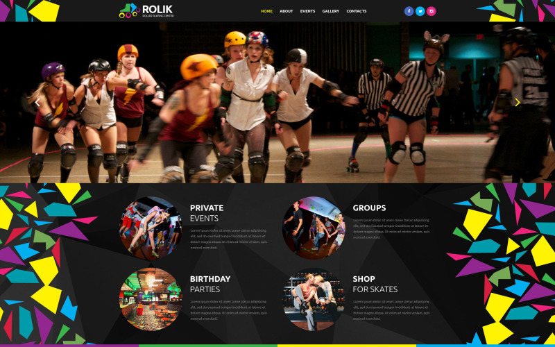 Website sjabloon voor schaatsencentrum