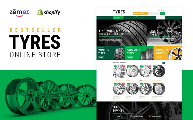 колеса и шины shopify тема