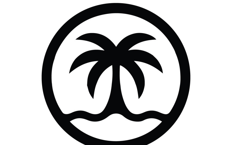 En logotypdesign svart silhuett av en palmträd