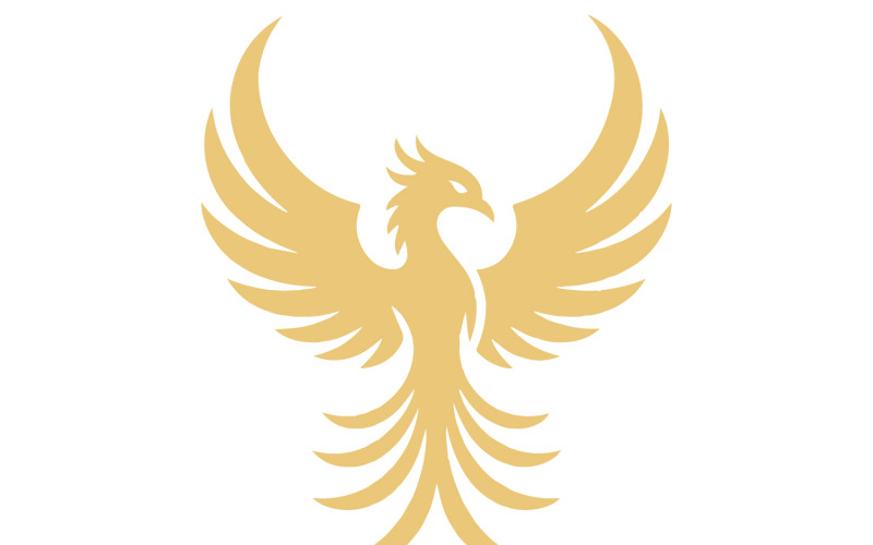 En logotypdesign med en gyllene fenix
