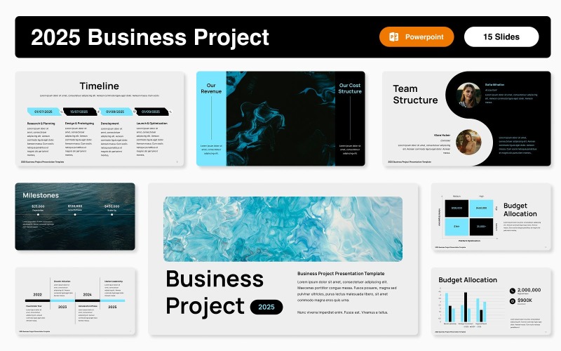 Modèle PowerPoint de projet d'entreprise 2025