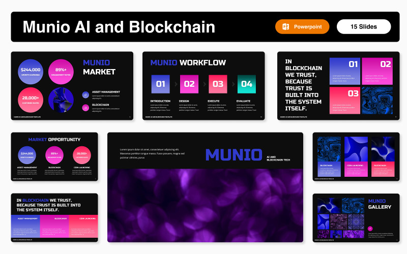 Modello di PowerPoint su Munio AI e Blockchain
