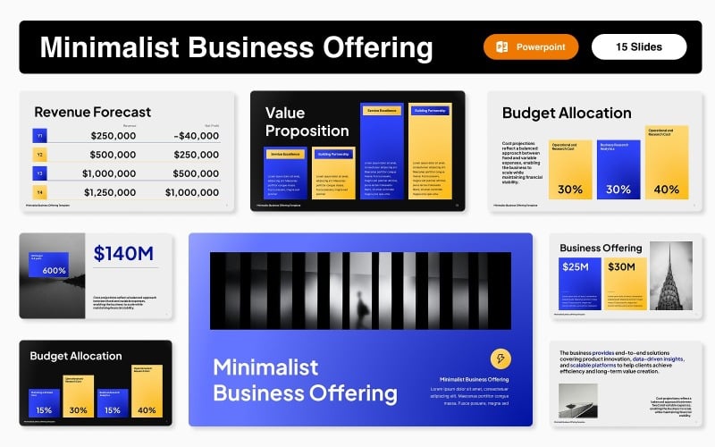 Шаблон PowerPoint з мінімалістичною бізнес-пропозицією