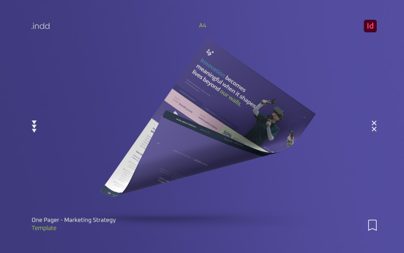 Egyoldalas marketingstratégiai Indesign sablon