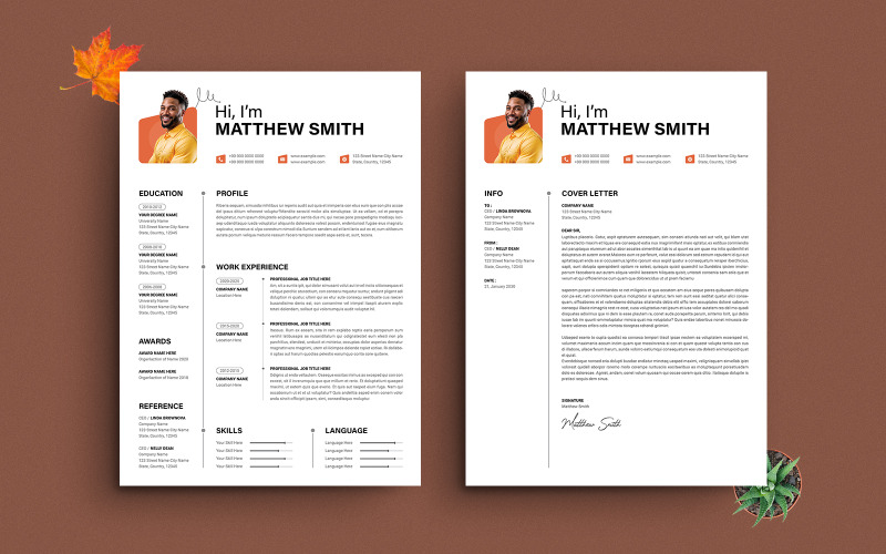 Modello di CV moderno con design professionale e creativo