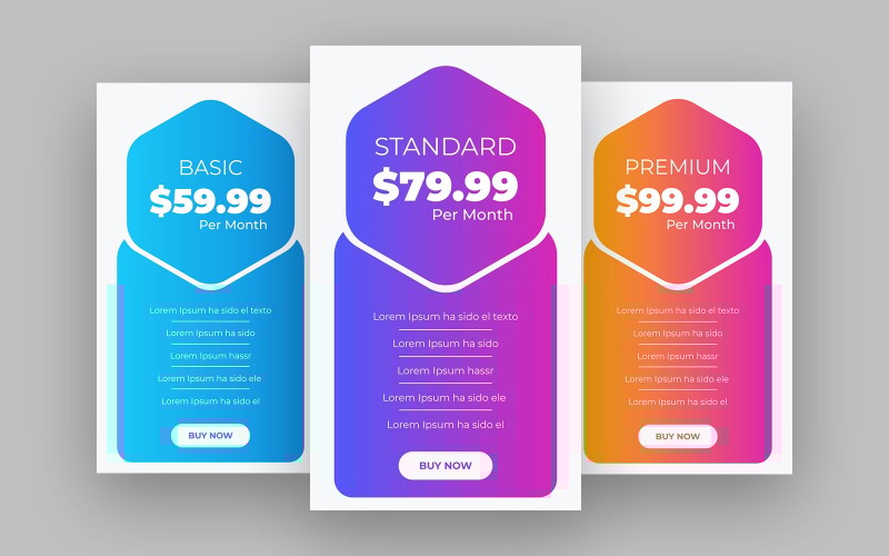 Preistabelle UI-Elemente Design Ver-6