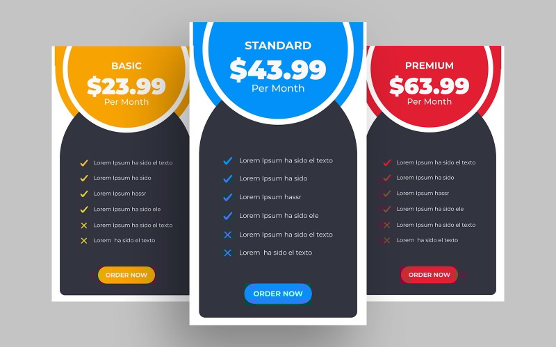 Pricing Table UI Elements Design Ver-7