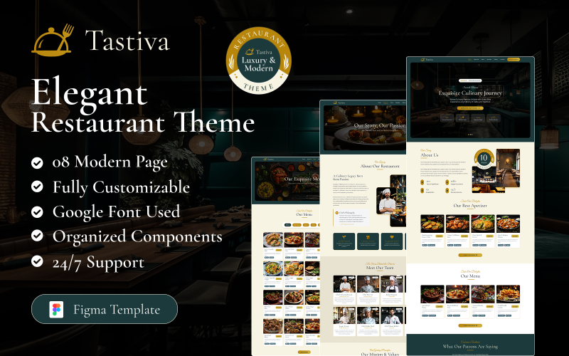 Tastiva - Elegant restaurangtema