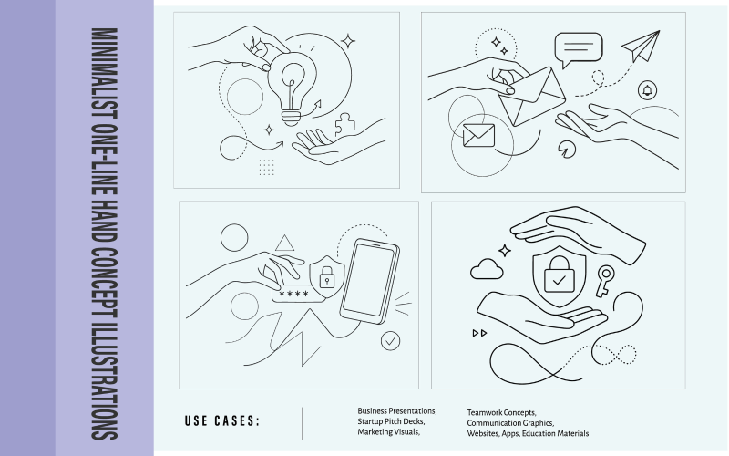 Illustrazioni sulla sicurezza informatica e l'innovazione digitale: pacchetto vettoriale per tecnologia sicura, posta elettronica e startup