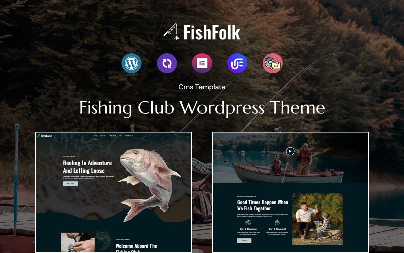 FishFolk - WordPress-tema för Fishing Club