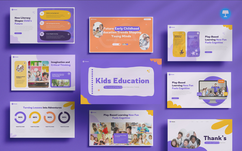 Kidsedu - Modello di presentazione per l'istruzione dei bambini