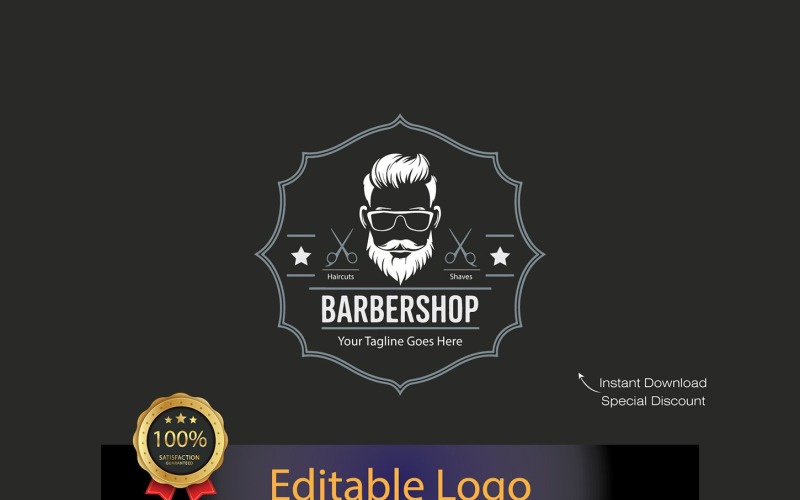 Modern Barbershop Logo Template