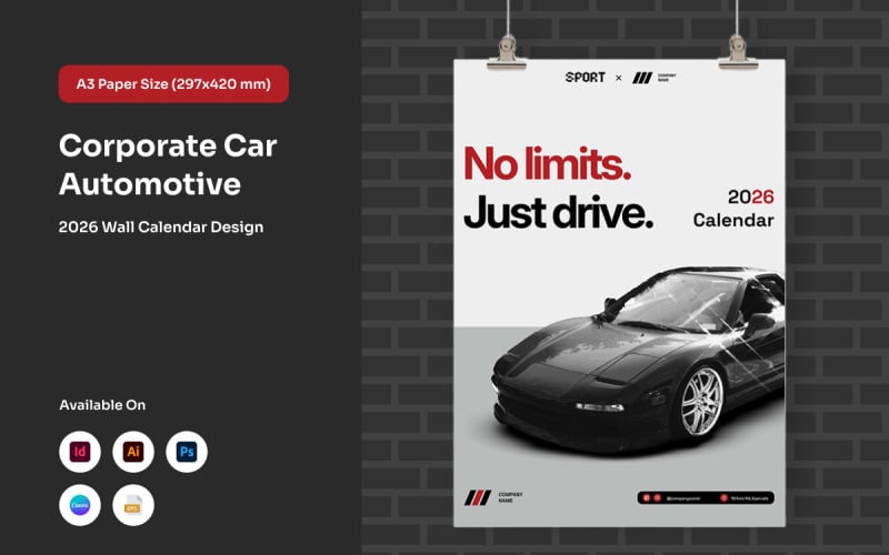 Modern Car Company Wall Calendar