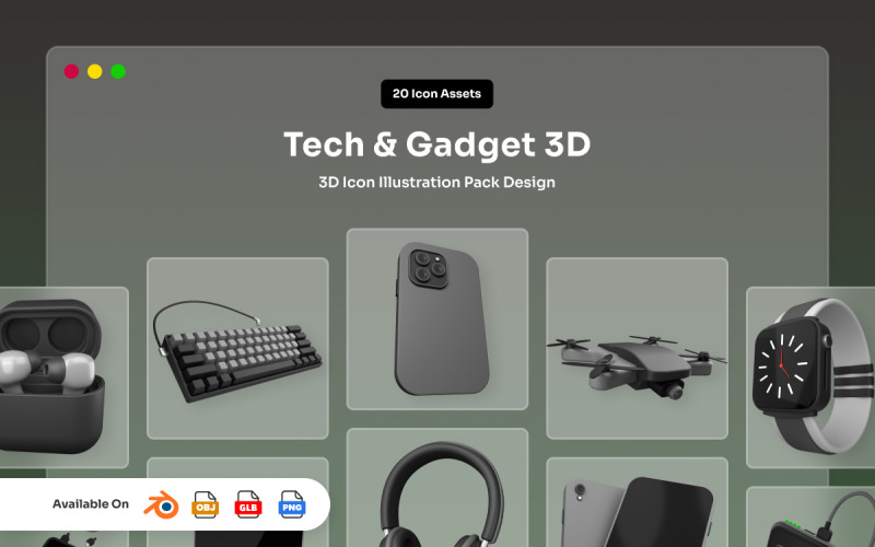 Modern Tech & Gadget 3D Icon Pack