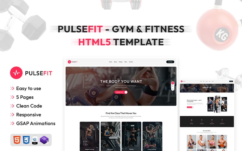 PulseFit – Modello HTML per palestra e fitness