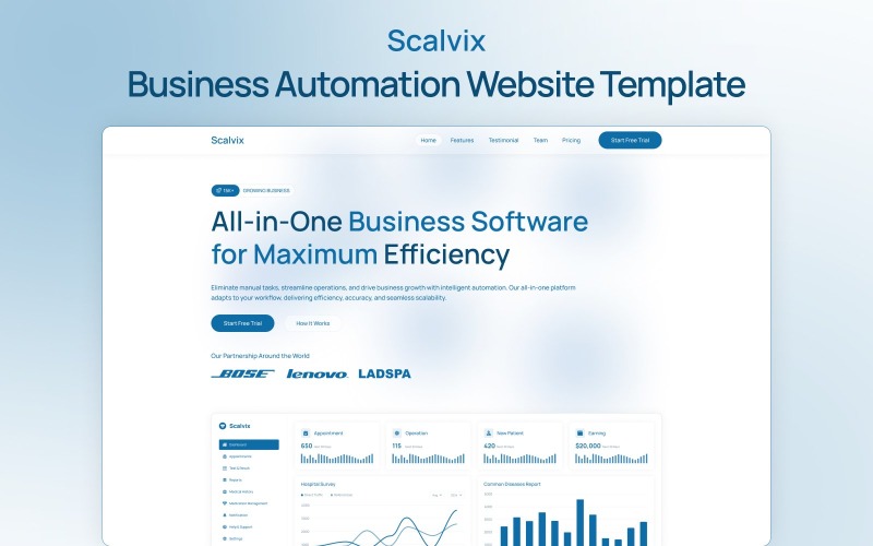 Scalvix - Plantilla Elementor para automatización empresarial