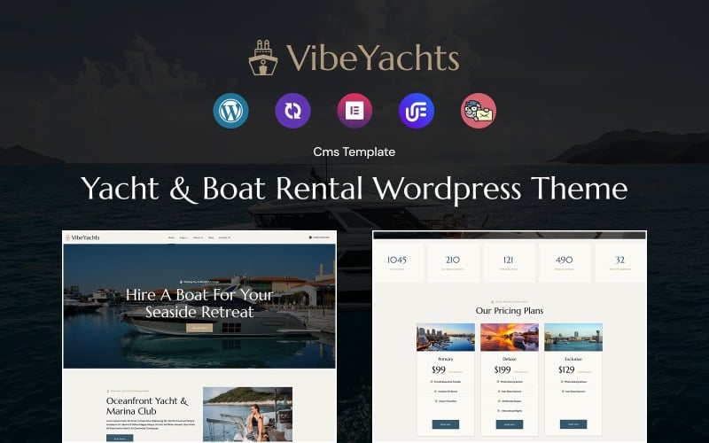 VibeYachts - тема WordPress для послуги з оренди яхт та човнів