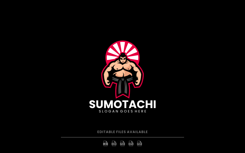 Mascot Sumo Logo Design Template