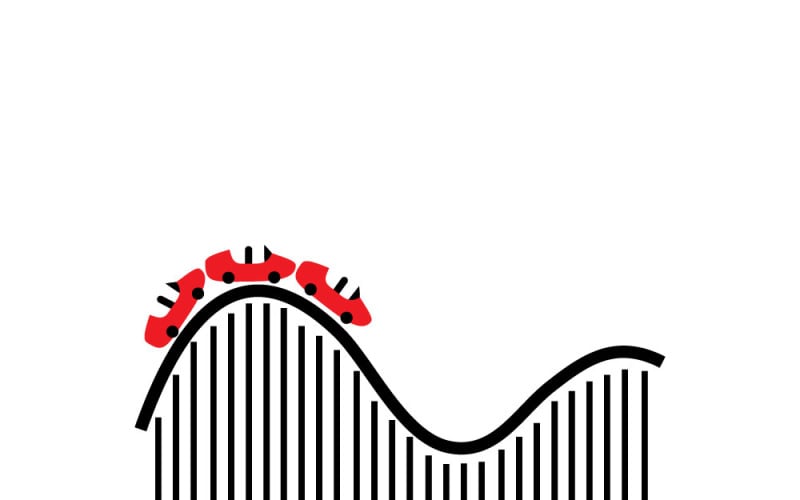 Achtbaan vectorpictogram voor web- en printontwerp